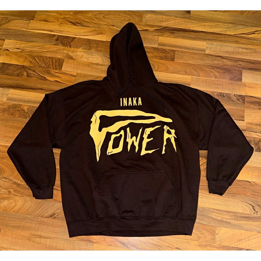 INAKA Power Brown Fleece Pullover Hoodie Graphic Bear Snowboarding Mens XL